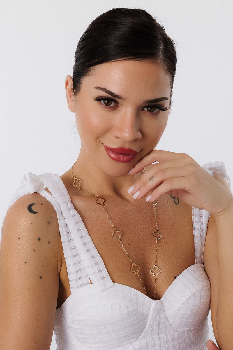 Colier lung cu model trifoi SO ELIA