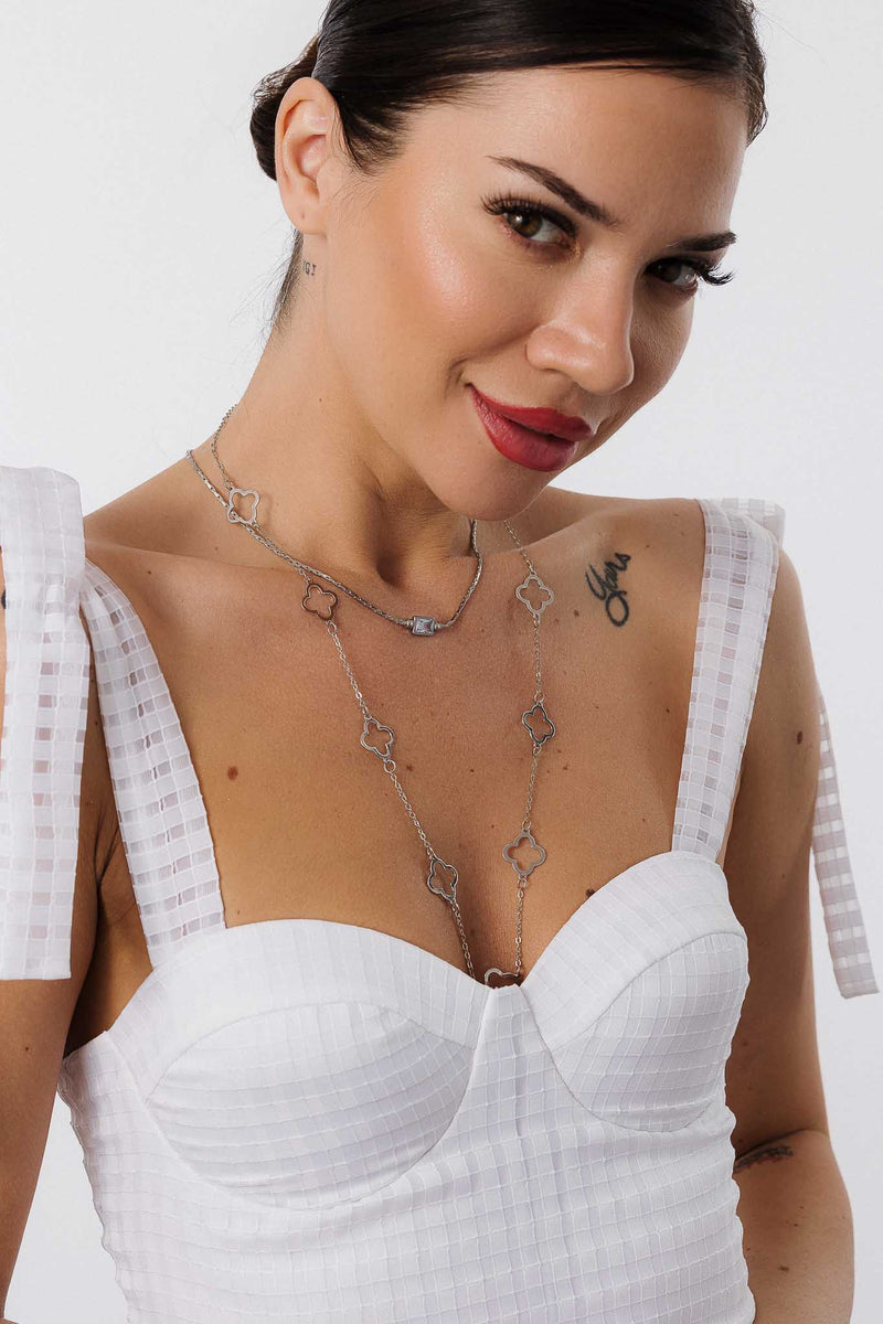 Colier lung cu model trifoi SO ELIA